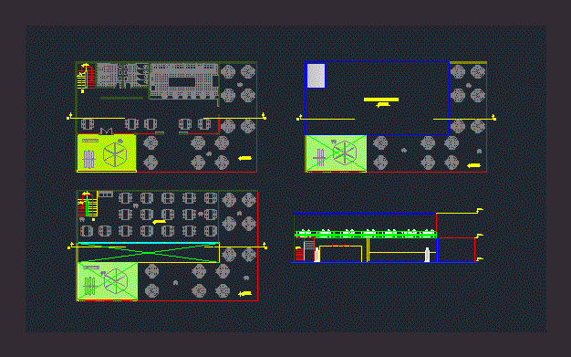 Cafeteria cafeteria. Projects category, dwg project details