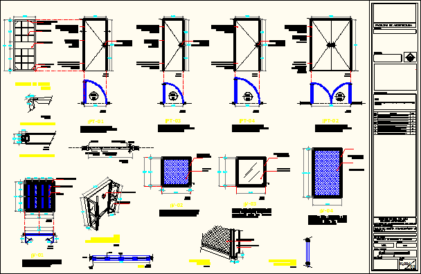 Door and window Typology. Construction Details category, dwg project ...