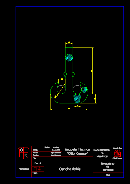 Hook - view. Machinery Mechanical category, dwg project details