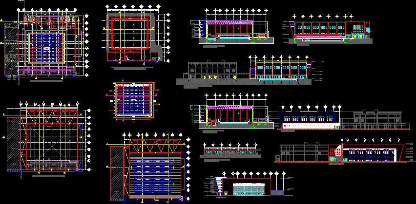 Swimming pool project. Pools and swimming-pools category, dwg project  details