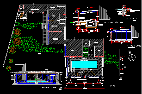 Closed reservoir - swimming pool. Pools and swimming-pools category, dwg  project details